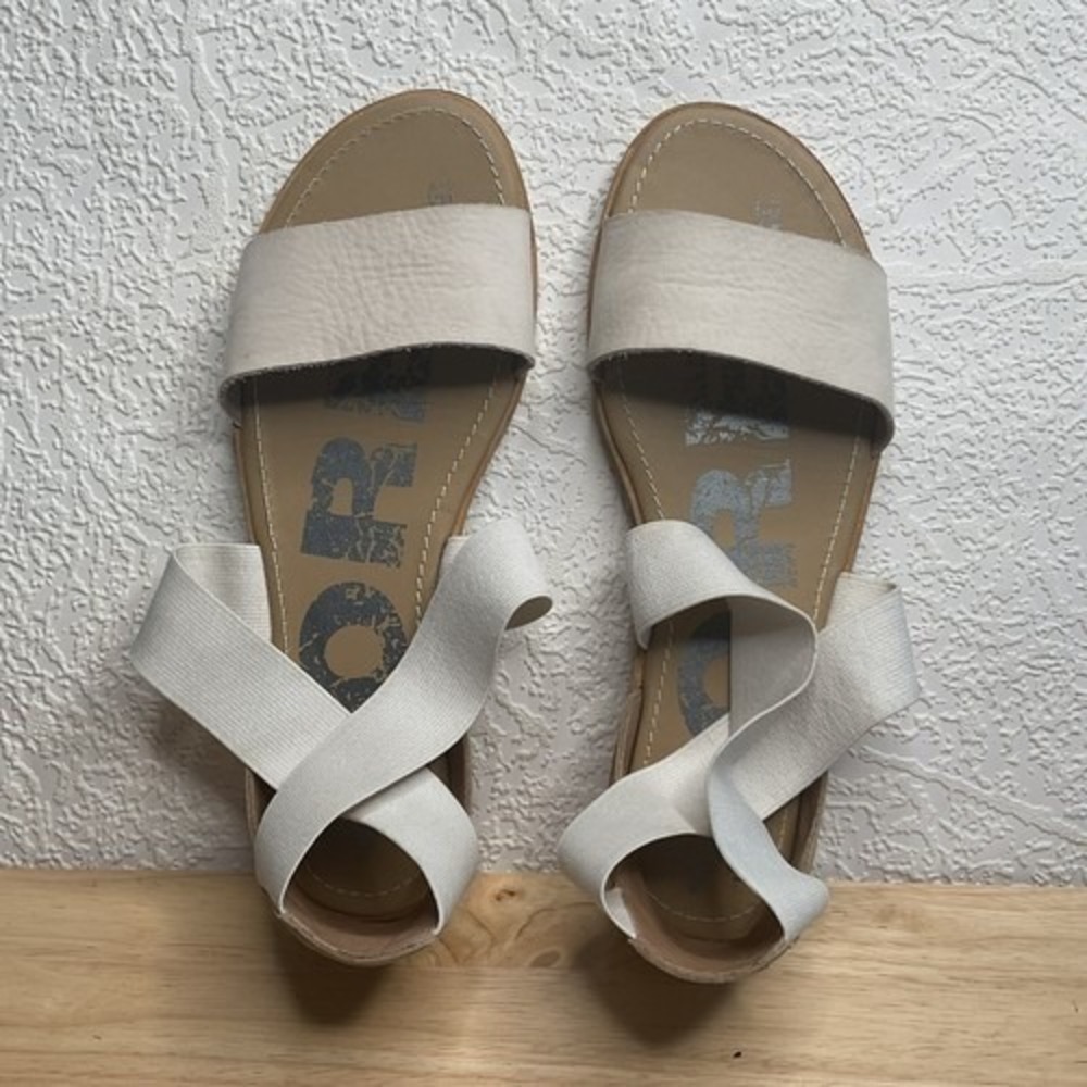 Sorel Ella ll Oatmeal Leather Ankle Wrap Strappy Summer Sandals Women 11 Vietnam